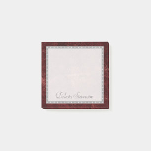 Velvety Henna Damask   Crimson Red Grunge Baroque Post-it Notes