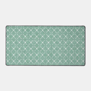 Velvety Lattice Pattern in Mint Green Desk Mat