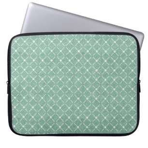 Velvety Lattice Pattern in Mint Green Laptop Sleeve