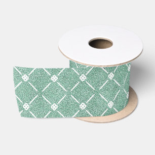 Velvety Lattice Pattern in Mint Green Satin Ribbon