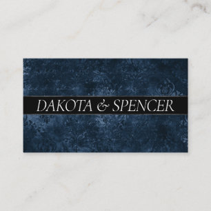 Velvety Navy Damask   Dark Blue Grunge Baroque Enclosure Card