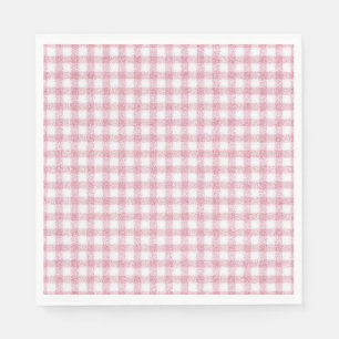 Velvety Pink and White Gingham Charm Napkin