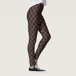 'Velvety' red cross tartan chess with rough parts  Leggings