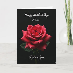 Velvety Red Rose Mother Card