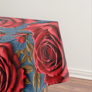 Velvety Red Roses Tablecloth