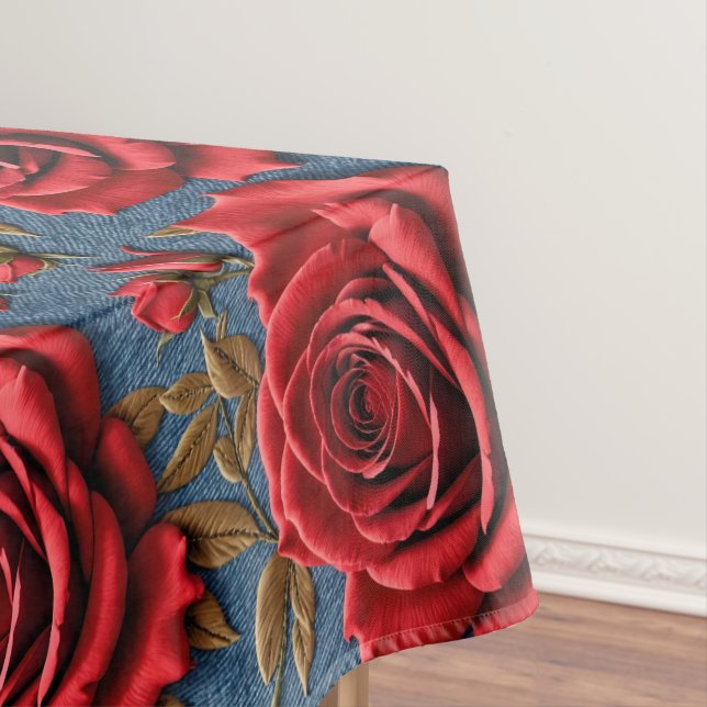 Velvety Red Roses  Tablecloth (In Situ)