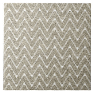 Velvety Sand Brown Chevron Pattern Tile
