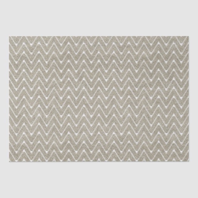 Velvety Sand Brown Small Chevron Pattern Tissue Paper (Front)