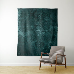 Velvety Teal Damask   Green Grunge Photo Booth Tapestry