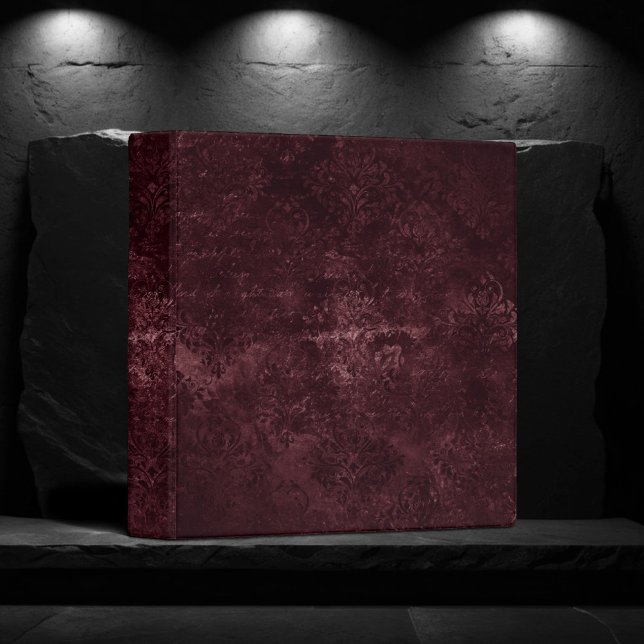 Velvety Wine Damask | Bordeaux Sangria Grunge Glam Binder (Creator Uploaded)