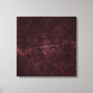Velvety Wine Damask   Bordeaux Sangria Grunge Glam Canvas Print