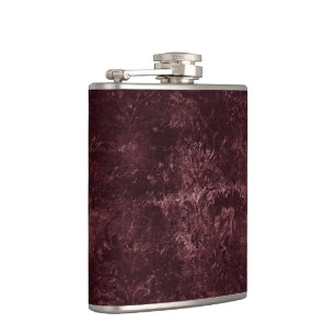 Velvety Wine Damask Bordeaux Sangria Grunge Glam Hip Flask