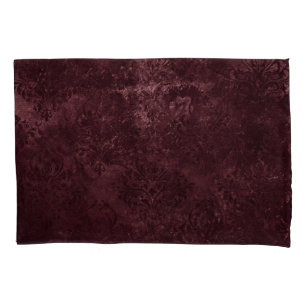 Velvety Wine Damask Bordeaux Sangria Grunge Glam Pillowcase