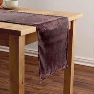 Velvety Wine Damask   Bordeaux Sangria Grunge Glam Short Table Runner