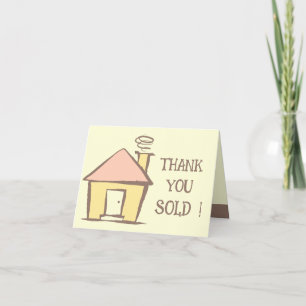 Vendeur immobilier mignon Carte de remerciements d