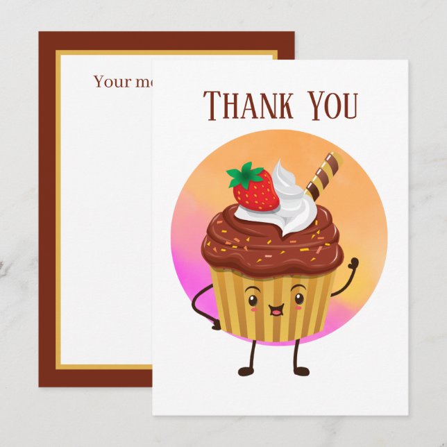 Vendeurs de cupcake mignons ou Merci boulanger (Devant / Derrière)