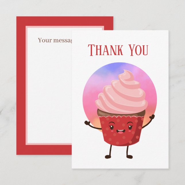 Vendeurs de cupcake mignons ou Merci boulanger (Devant / Derrière)