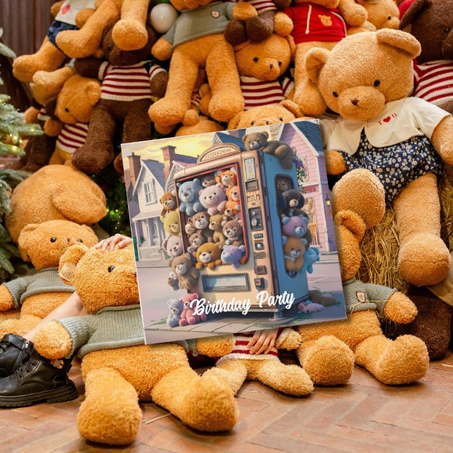 Vending machine filled with teddy Bears  Invitation (Creator Uploaded)