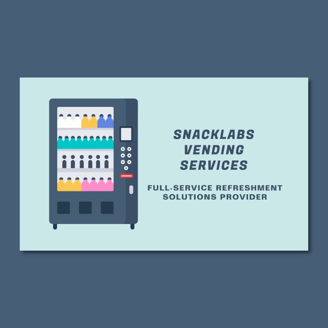 Vending Machine Refreshment Solutions Modern Business Card (Modern vending machine company business card)