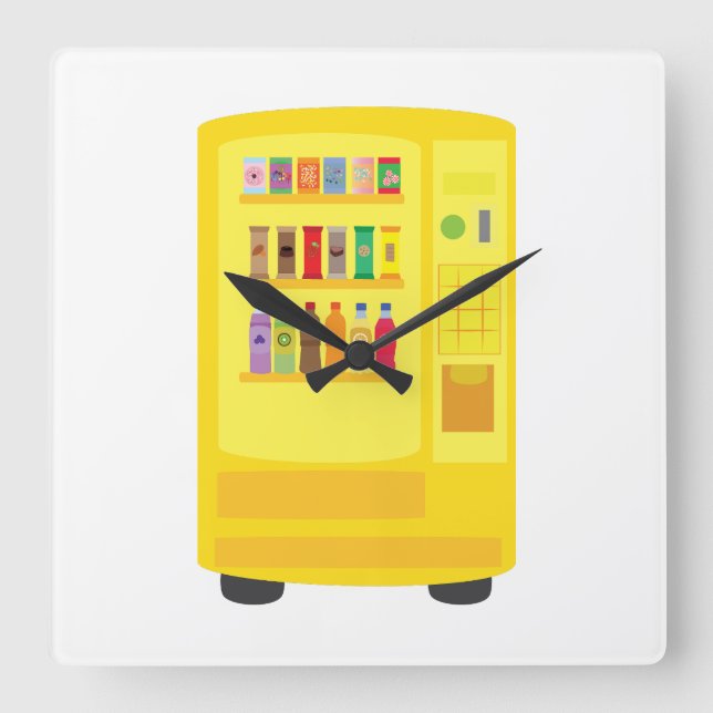 Vending Machine Square Wall Clock (Front)