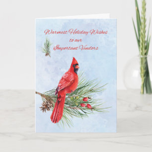 Vendor Appreciation Business Christmas Cardinal Card