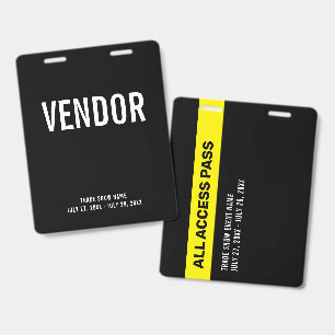 Vendor Trade Show Event ID Badge
