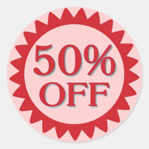 Vendre 50 % des autocollants en cercle rouge rose
