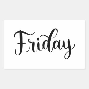 Vendredi - Autocollant de calligraphie / lettrage