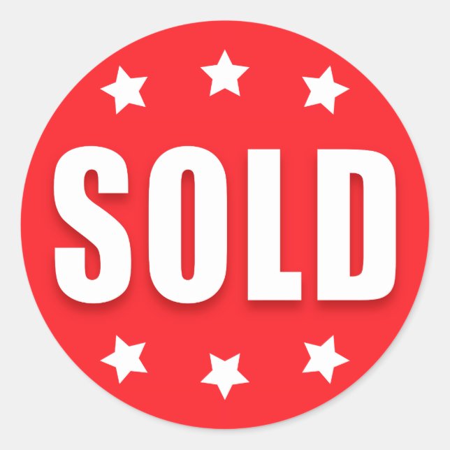 Vendu des autocollants de détail avec étoiles, rou (Devant)