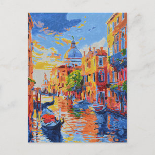 Venetian Canal at Sunset Holiday Postcard