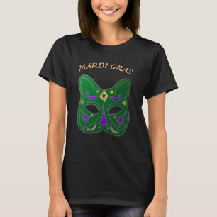 Venetian Cat Mask Mardi Gras T-Shirt
