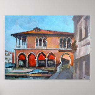 Venetian Fish Market Painting Poster