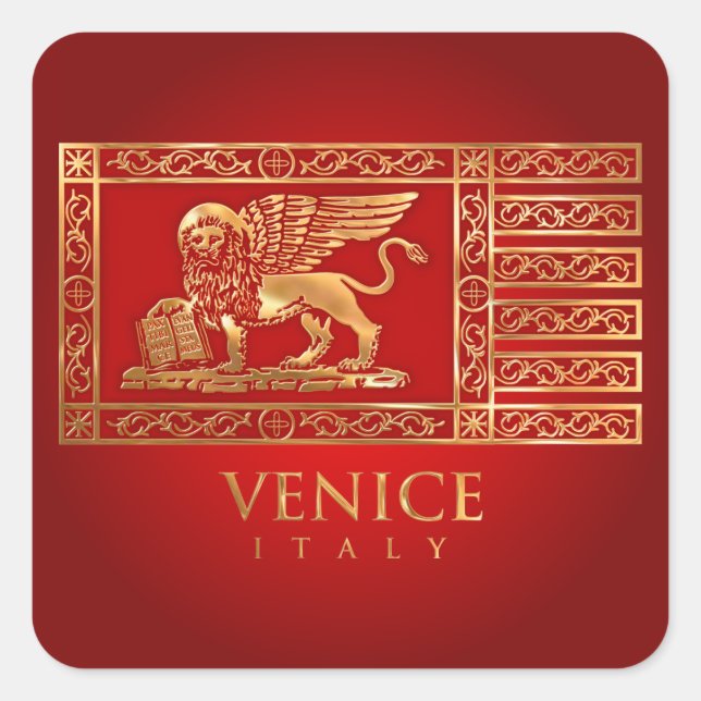 Venetian Flag Square Sticker (Front)