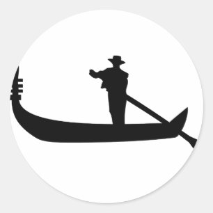 venetian gondola classic round sticker
