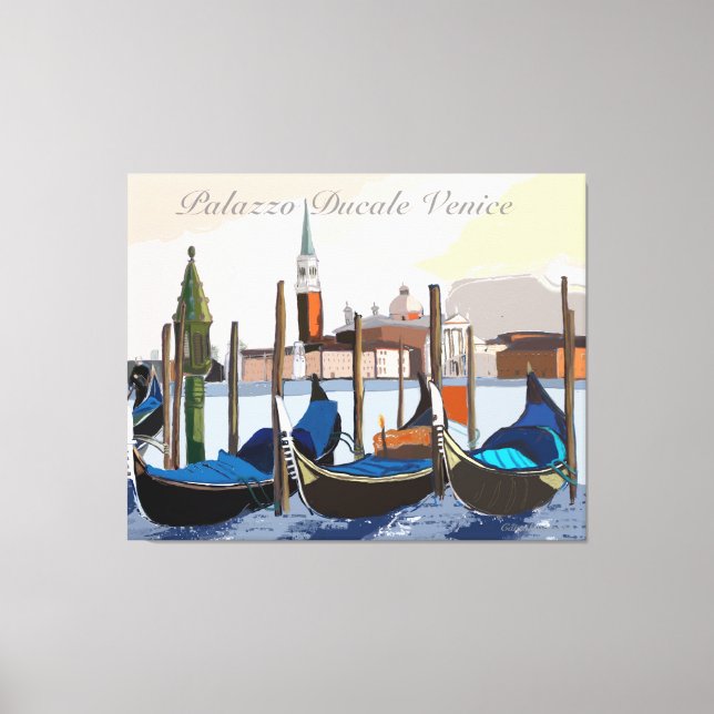 Venetian Gondolas at Palazzo Ducale Venice Canvas Print (Front)
