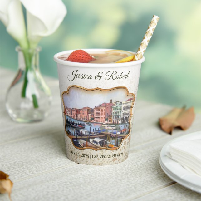 Venetian Gondolas Paper Cups (Insitu)