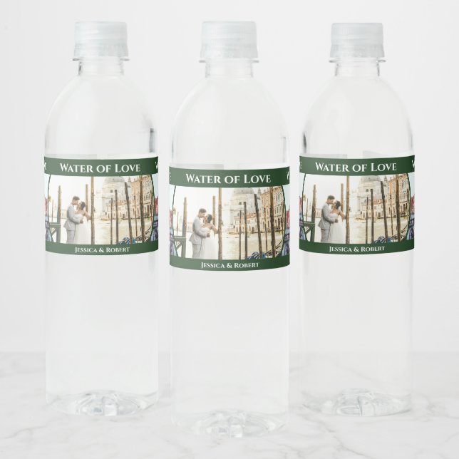 Venetian Grand Canal Wedding Water Bottle Label (Bottles)