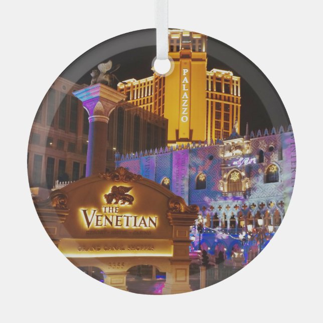 Venetian Las Vegas Decorative Evening Lights Glass Ornament (Front)