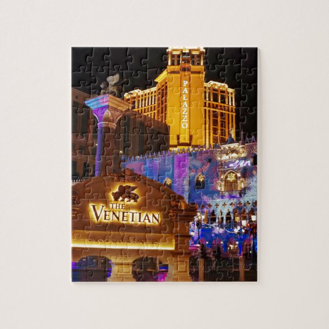 Venetian Las Vegas Decorative Evening Lights Jigsaw Puzzle (Vertical)