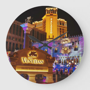 Venetian Las Vegas Decorative Evening Lights Large Clock