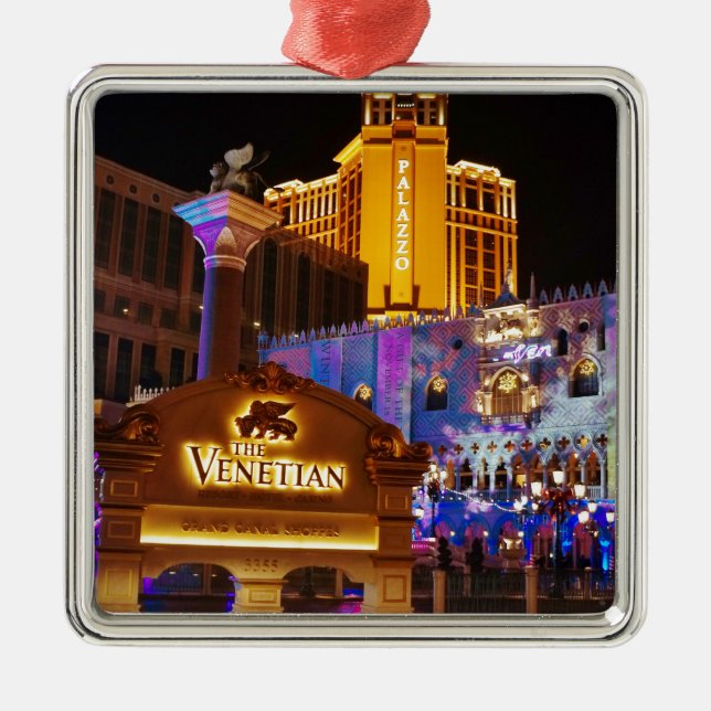 Venetian Las Vegas Decorative Evening Lights Metal Ornament (Front)