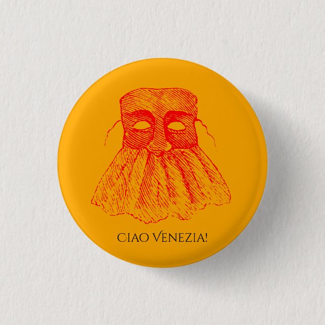 Venetian mask 1 inch round button (Front)