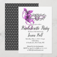 Venetian Mask Bachelorette Party Invitation