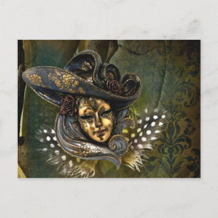 Venetian Mask Fantasy Postcard