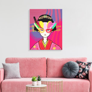 Venetian Mask Geisha Canvas Print