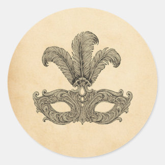 Venetian Mask Masquerade Ball Gala Halloween Classic Round Sticker