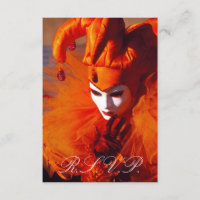Venetian Mask RSVP Card