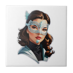 Venetian Masked Lady Tile