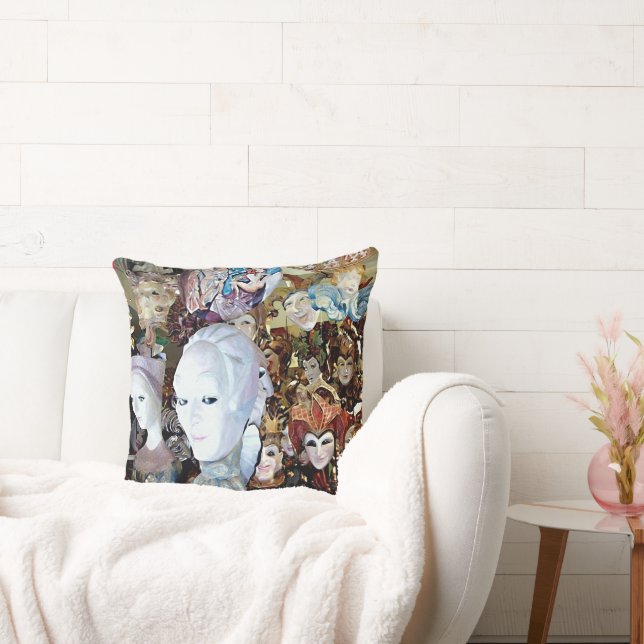 Venetian Masks 2 Throw Pillow (Couch)