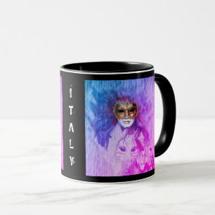 Venetian Masks, Carnival, vintage Art - Italy Mug